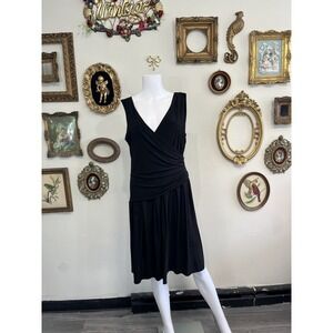 Essentials by A.B.S. Women's 10 Black Ruched Sleeveless Cocktail Dress